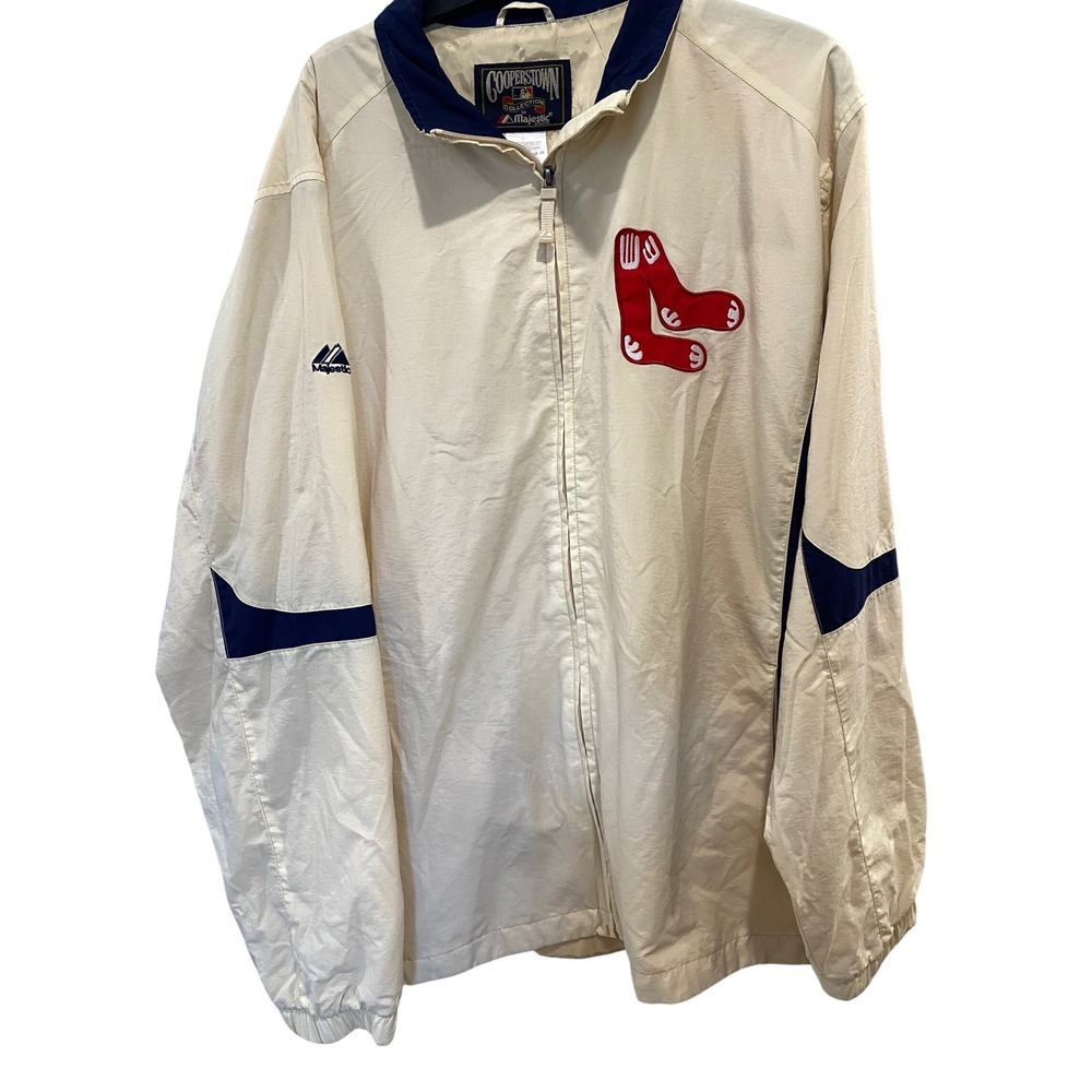 Majestic Boston Red Sox MLB Jacket Full Zip Windbreaker Cooperstown Mens XL